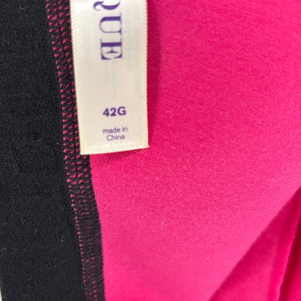Cacique Unlined No Wire Vibrant Pink and Black Bra 42G - Picture 6 of 7